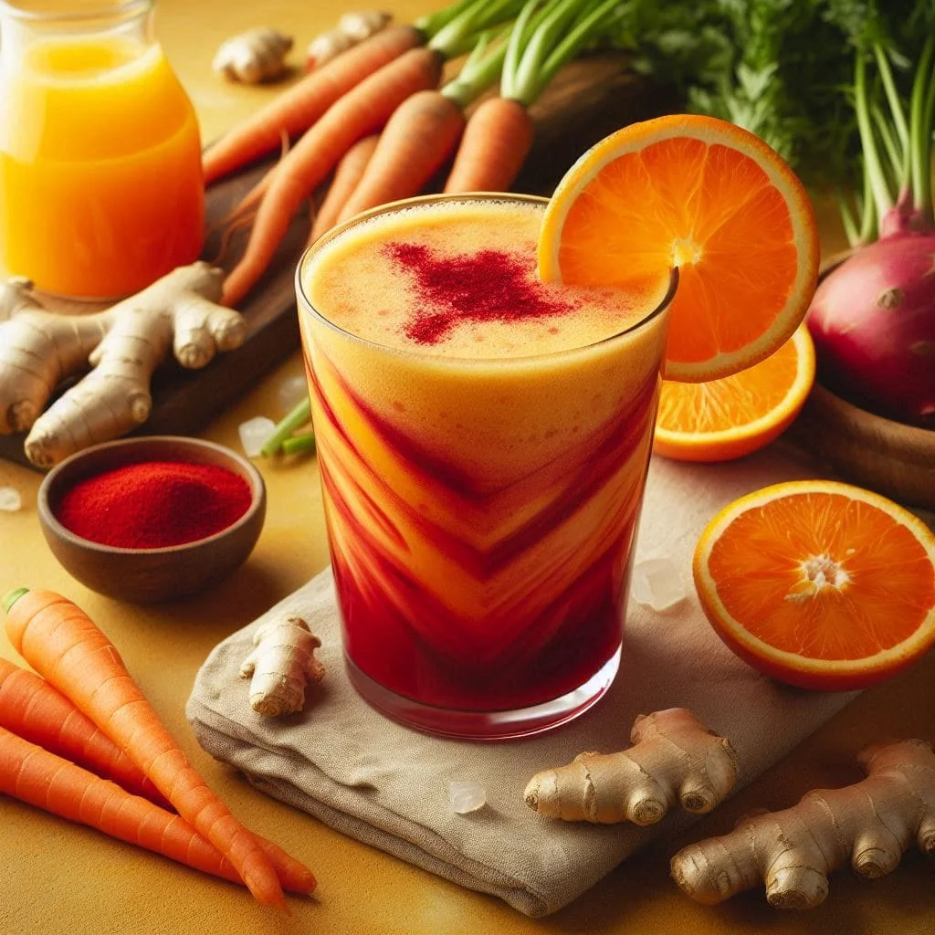 Suco Premium de Laranja Sanguínea com Cenoura e Gengibre